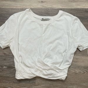 Zara White Cropped T
